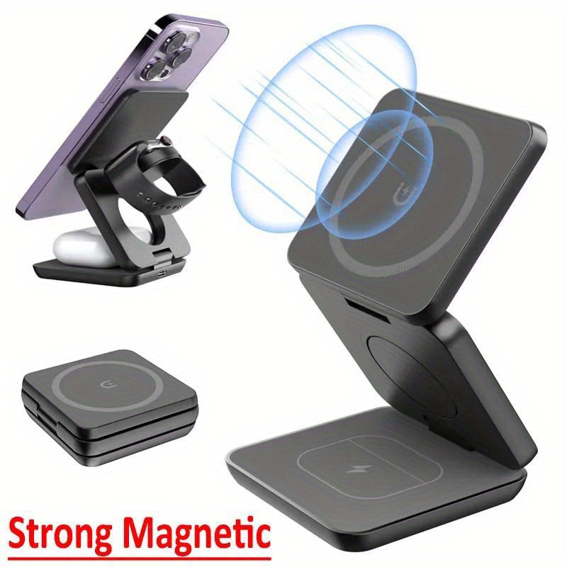Wireless Charger Watch - 아이폰 16/15/14/13/12, 애플워치 10/9/8/7/6/5/4/3/SE, 에어팟 3/2/Pro용