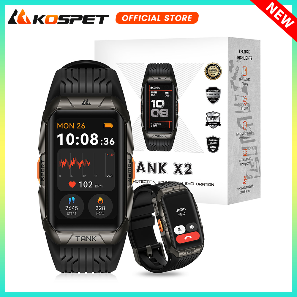 Smartwatch Faces - KOSPET 탱크 X2 스마트 워치 남성용
