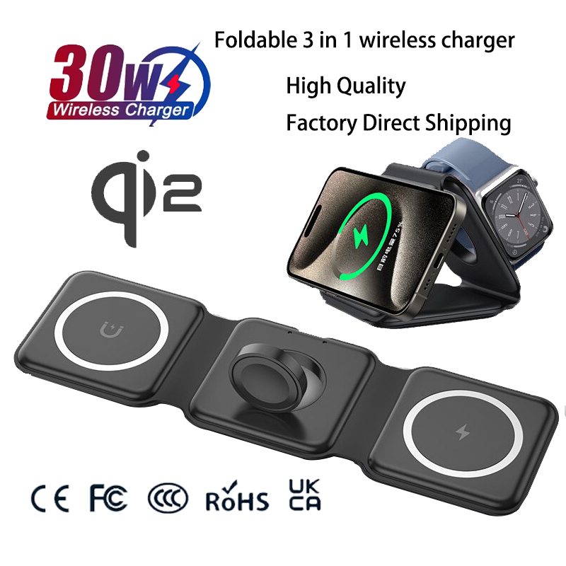 Wireless Charger Watch - 유니버설 Qi2 마그네틱 접이식 충전 스테이션