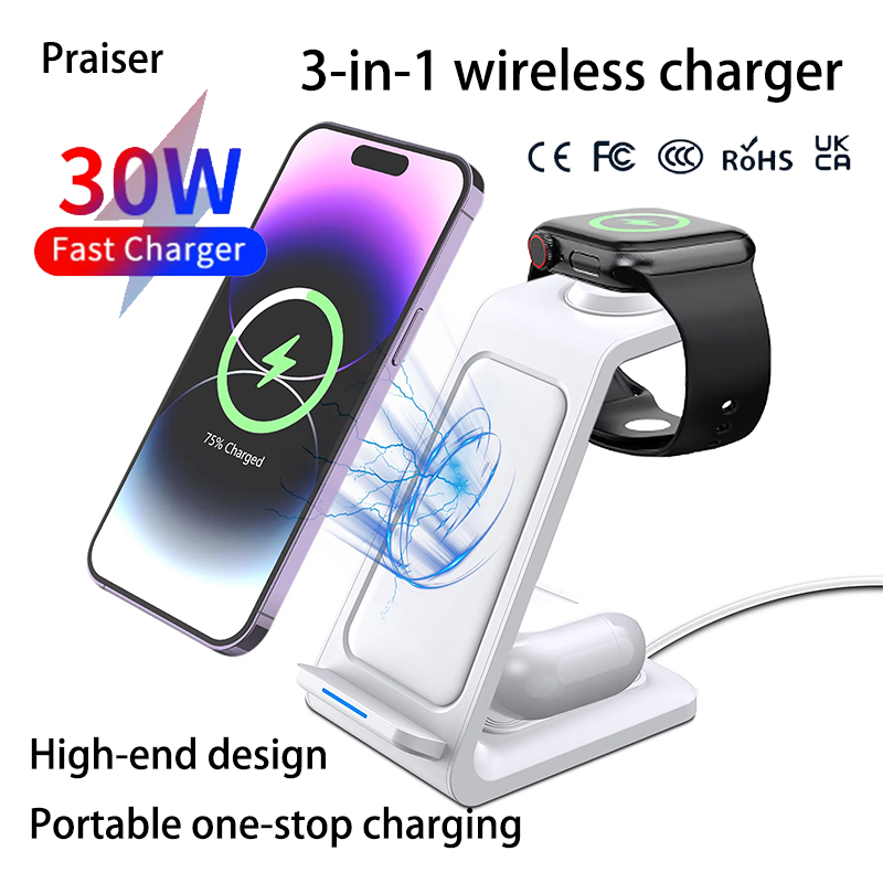 Wireless Charger Watch - 15W 3 in 1 무선 충전