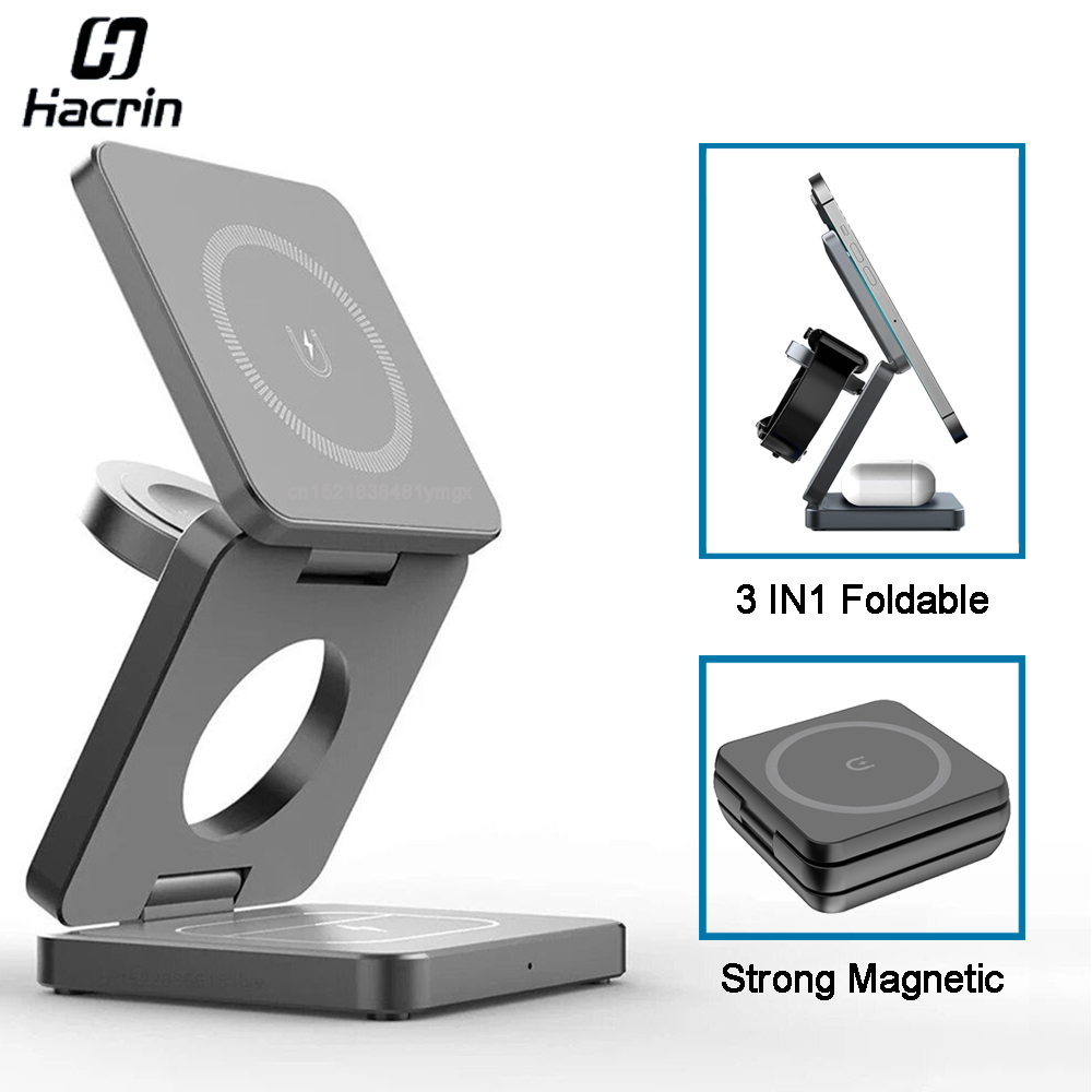 무선 충전기 3 in 1 접이식 자기 무선 충전 스테이 - Wireless Charger Watch 리뷰 및 가격