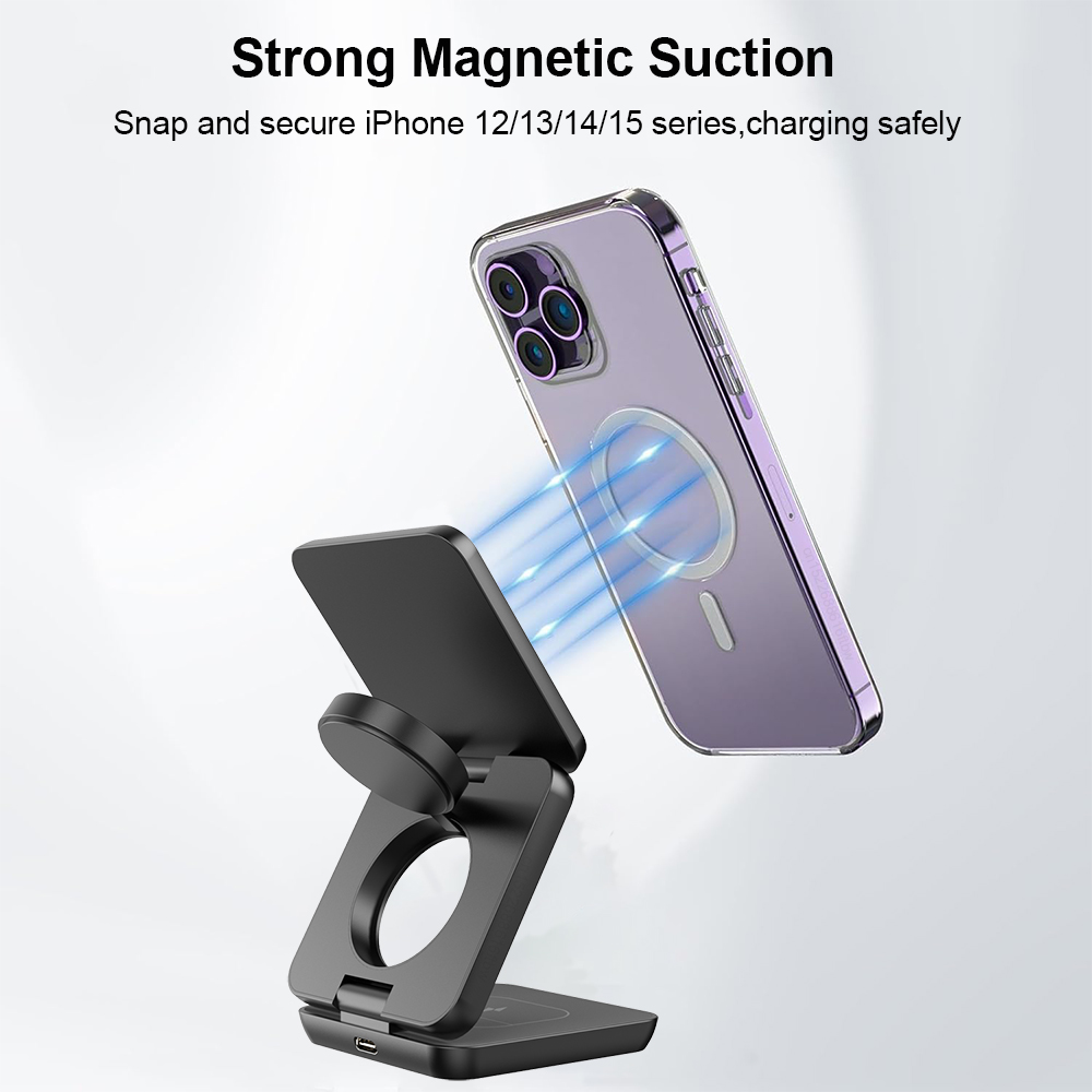 무선 충전기 3 in 1 접이식 자기 무선 충전 스테이 - Wireless Charger Watch 리뷰 및 가격