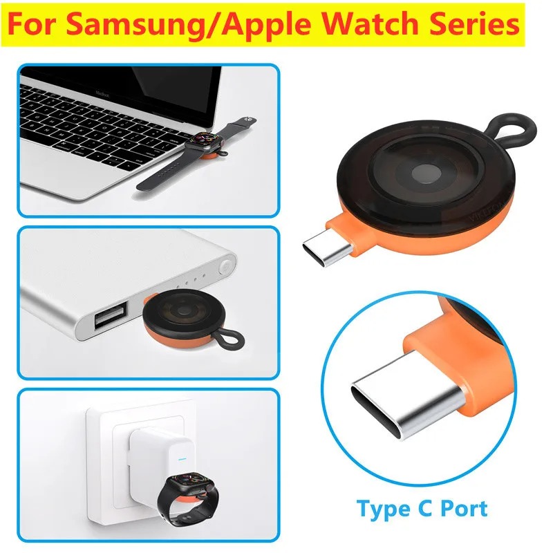 미니 타입 C 스마트 워치 무선 충전기 휴대용 키체인  - Apple Smartwatch Accessories 리뷰 및 가격
