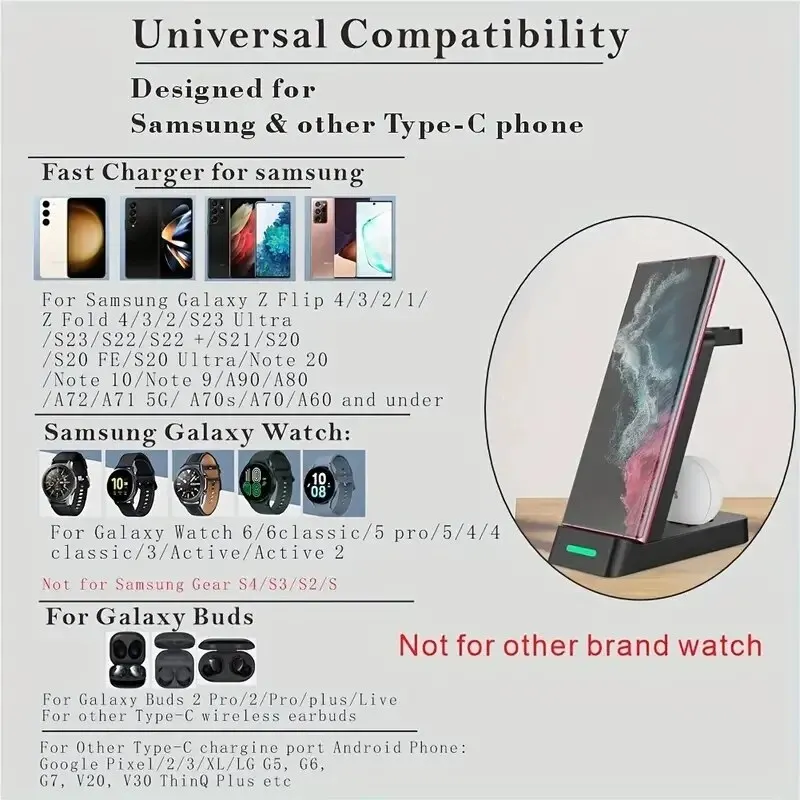 삼성 S24 S23 S22 노트 Z 폴드 고속 무선 충 - Wireless Charger Watch 리뷰 및 가격