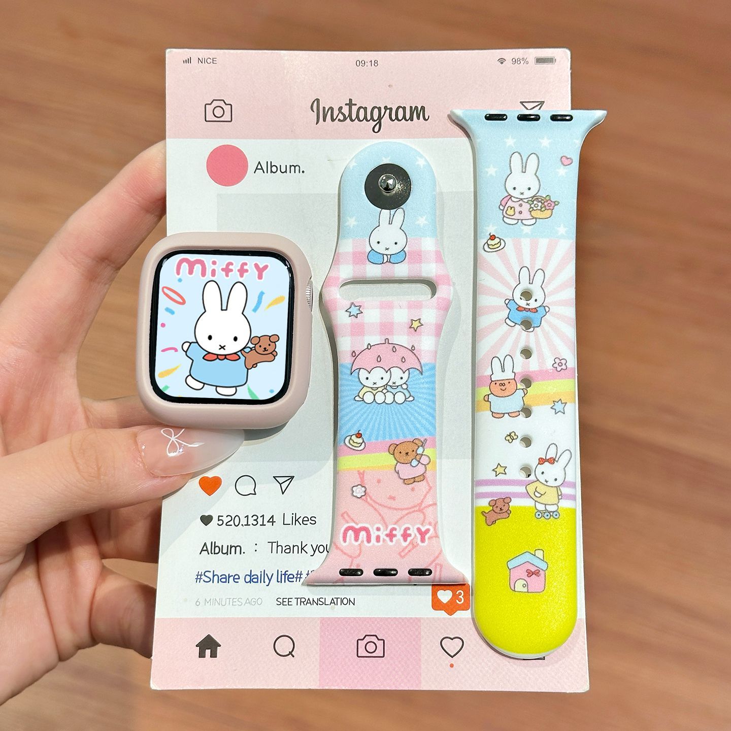 도파민 컬러 미피 실리콘 시계 밴드 소녀들을 위한 귀여 - Apple Smartwatch Accessories 리뷰 및 가격